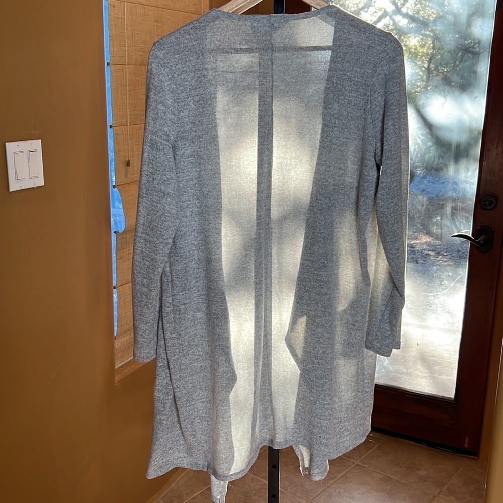 Milkyway Gray Space Dye Waterfall Cardigan Drape Open Front USA Size Large - Picture 6 of 6